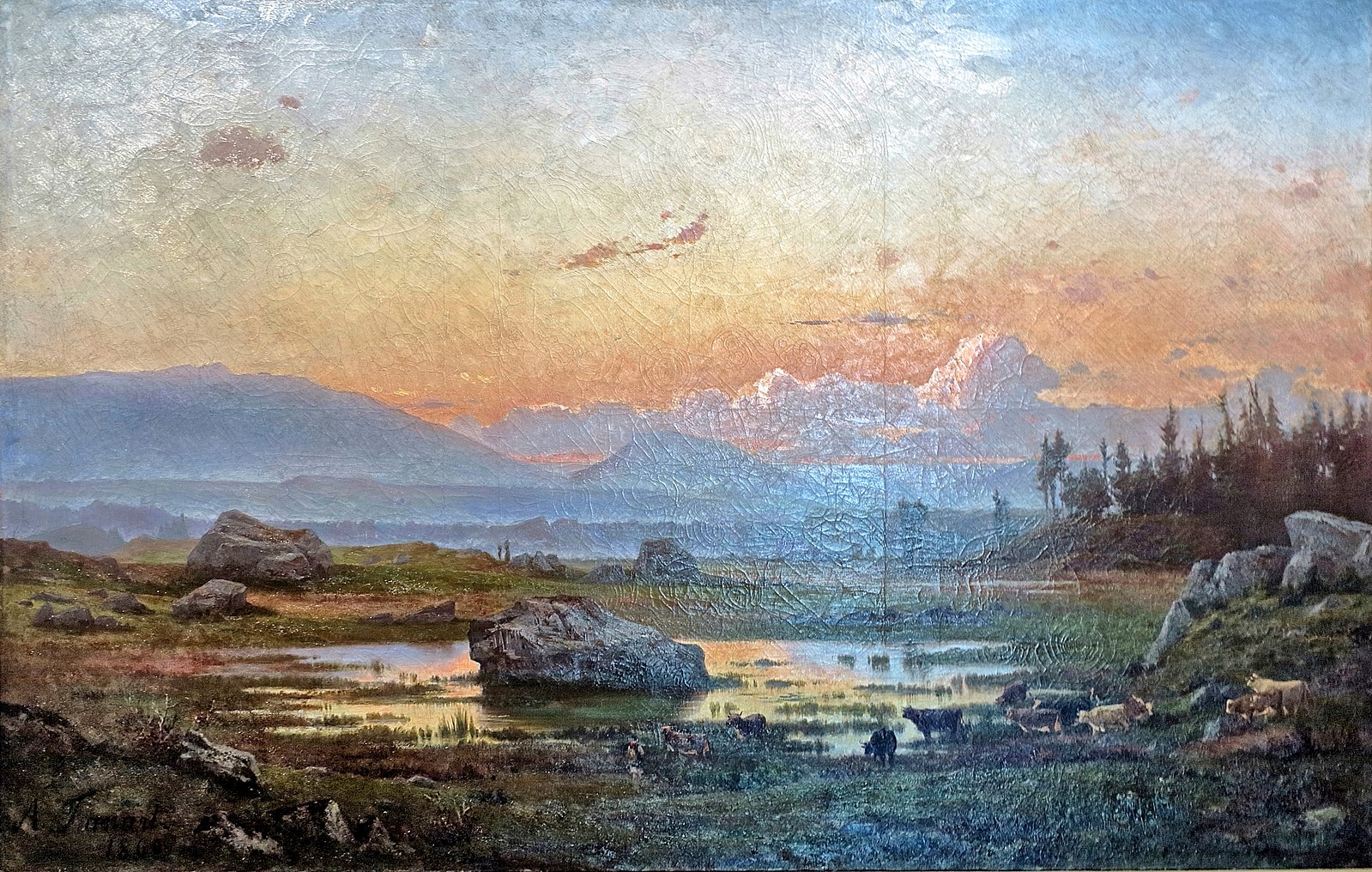 Crépuscule Dans La Plaine Des Rocailles Antonin Fanart 1860 Huile sur toile Ornans, musée Gustave Courbet © Musée Gustave Courbet, photo : Pierre Guenat