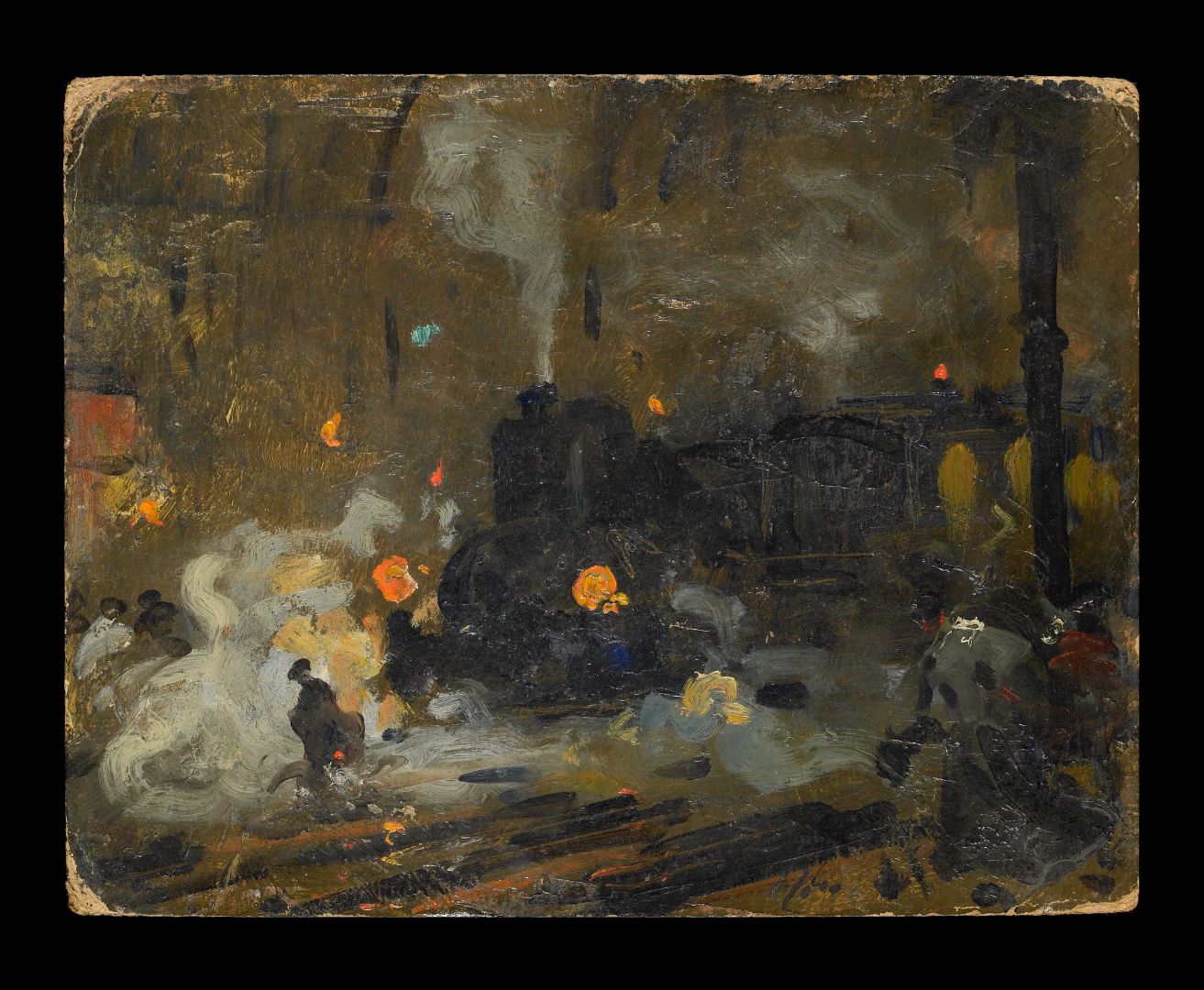 En Revenant De Paris, Arrêt À Dijon ; Locomotive En Gare Tirode Léon 1895 Huile sur toile Musée des Beaux Arts et d’Archéologie de Besançon © Besançon, musée des beaux-arts et d’archéologie – Photographie P. Guenat